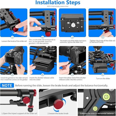 NEEWER 31.5"/80cm Motorized Camera Slider, DSLR Carbon Fiber Dolly Rail Slider with App Control, 4400mAh F750 Battery for Time Lapse Photography, Supports Video Mode, NOT Include Charger, ER1 in Saudi Arabia