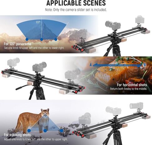 NEEWER 31.5"/80cm Motorized Camera Slider, DSLR Carbon Fiber Dolly Rail Slider with App Control, 4400mAh F750 Battery for Time Lapse Photography, Supports Video Mode, NOT Include Charger, ER1 in Saudi Arabia