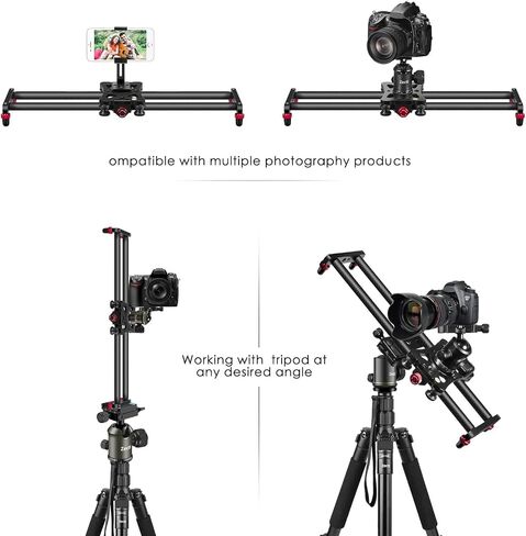 Zecti Camera Slider 16 "/40 cm Adjustable Carbon Fiber Camera Dolly Track Slider Video Stabilizer Rail for Camera DSLR Video Movie Photography Camcorder Stabili & Phone in Saudi Arabia