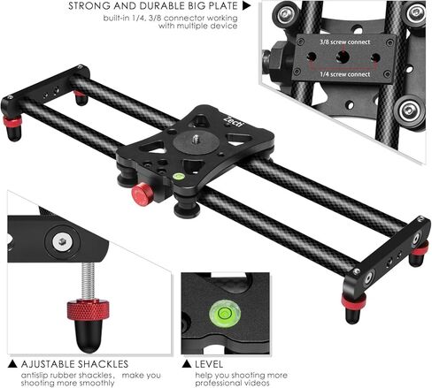 Zecti Camera Slider 16 "/40 cm Adjustable Carbon Fiber Camera Dolly Track Slider Video Stabilizer Rail for Camera DSLR Video Movie Photography Camcorder Stabili & Phone in Saudi Arabia