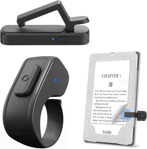 Page Turner Ring for Kindle,Remote Control for iPhone iPad Tablets eReaders | Clicker Page Turner for Kindle Accessories for Camera Video Record&Shutter Selfie with Storage Bag, Fits Thick Cases (Jade) in Kuwait