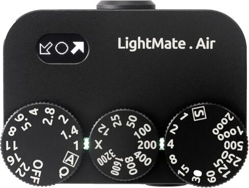 LightMate AirPro Light Meter Photography, 35° Wide-Angle Reflective Digital Exposure Meter, Rechargeable 20H Battery Life, 3 Dials Retro Exposure Indicator, for Leica & Other Film Cameras, Black Metal in Kuwait