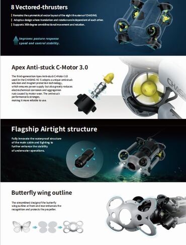 Chasing M2 S, Industrial-Grade Revolutionary Underwater Robot, Upgraded Intelligent Flightcontrol System and Image Algorithm, Unprecedented Underwater Perception and Freedom of Movement (9) in Kuwait