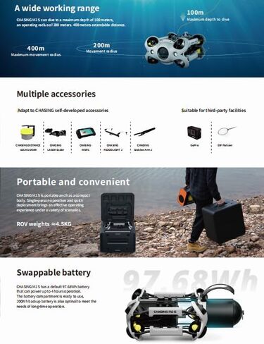 Chasing M2 S, Industrial-Grade Revolutionary Underwater Robot, Upgraded Intelligent Flightcontrol System and Image Algorithm, Unprecedented Underwater Perception and Freedom of Movement (9) in Kuwait