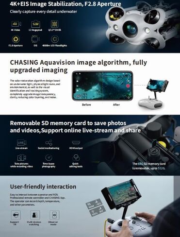 Chasing M2 S, Industrial-Grade Revolutionary Underwater Robot, Upgraded Intelligent Flightcontrol System and Image Algorithm, Unprecedented Underwater Perception and Freedom of Movement (9) in Kuwait