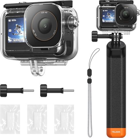 TELESIN Waterproof Case for DJI Action 5 Pro Action 4/3 Camera, with Anti-Fog Underwater Housing Shell Cage Supports 60M/196FT Deep Diving Scuba Snorkeling Swimming with Quick Release Screw in Kuwait