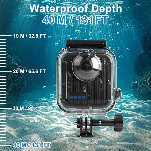 FiTSTILL Waterproof Housing only for Go Pro MAX 2, 40M/131FT Touchscreen Dive Housing Underwater Protective Case with Mount and Accessory Kit (NOT for MAX 2019 & MAX360 2025) in Kuwait