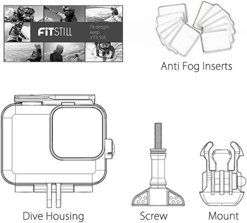 FitStill 60M Waterproof Case for Go Pro Hero 8 Black, Protective Underwater Dive Housing Shell with Bracket Accessories for Go Pro Hero8 Action Camera in Kuwait