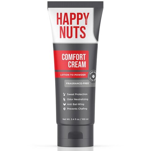 HAPPY NUTS Comfort Cream Deodorant For Men: Anti-Chafing Sweat Defense, Odor Control, Aluminum-Free, Travel Essential, Mens Deodorant & Hygiene Products for Men's Private Parts 3.4 Fl Oz - Original in Kuwait