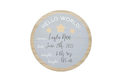 Kate & Milo Baby Monthly Milestone Marker Discs - Classic Cursive Script Wooden Discs with Reversible Photo Props for Baby Announcement and Milestones, Gender-Neutral Gift for Newborn Boy and Girl | 12 Month Set, 6 Reversible Wooden Photo Props, Classic S in Kuwait