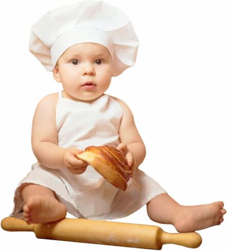 KHC-KHF Newborn Photography Prop Baby Chef Outfits Chef Hat Apron Set Infant Chef Costume Toddler Cosplay Costume Boy Girl in Kuwait