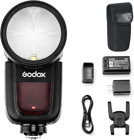 Godox V1-S Flash Speedlite for Sony, 76Ws 2.4G X Wireless TTL 1/8000 HSS Speedlight, 1.5s Recycle, 480 Full Power Flashes with Rechargeable Battery in Kuwait