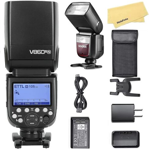 GODOX V860III-F Camera Flash for Fujifilm Fuji Camera Flash Speedlite | 76Ws GN60 2.4G TTL HSS 1/8000s,480 Full-Power Flashes,0.01-1.5s Recycle Time,10 Levels LED Modeling La in Kuwait