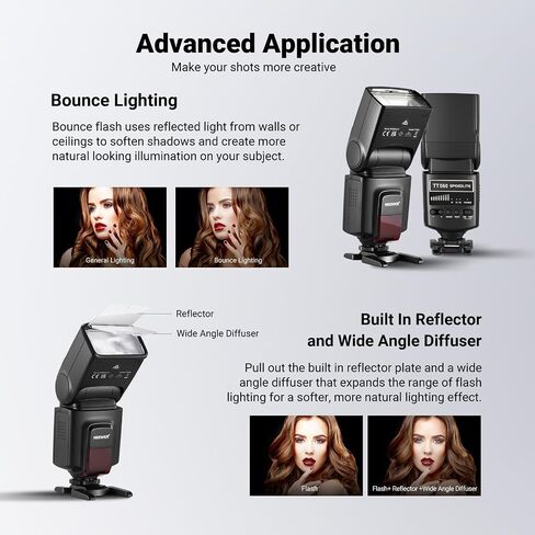 NEEWER TT560 Camera Flash Speedlite Compatible with Canon Sony Nikon Panasonic Fuji DSLR with Universal Single Contact Hot Shoe Mount, Speedlight Compatible with Sony ZV1, NOT for ZV-1F, No TTL in Kuwait