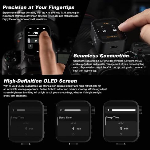 Godox X3N X3 N X3-N TTL Wireless Flash Trigger for Nikon Cameras,Touch Screen OLED TTL Wireless Flash Trigger Transmitter, with TCM Conversion,7 Days Standby (Upgrade Version of Xpro-N/XproII-N/X2T-N) in Saudi Arabia