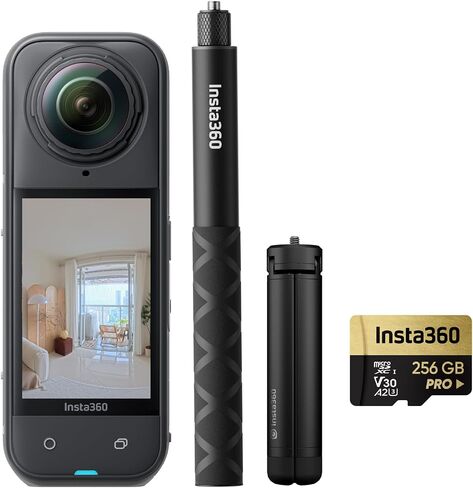 Insta360 X5 Invisible Dive Bundle - Waterproof 8K 360° Action Camera, Invisible Selfie Stick Effect, Leading Low Light, 3-Hour Battery, Clear Audio, Stabilization, AI Editing, Vivid Colors in Kuwait