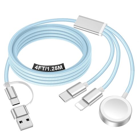 Travel Essentials for Apple Watch Charger,iPhone Charger,3 in 2 Type C/Lightning/Magnetic Travel Charging Cable,Portable Multi Charging Cable for Apple Watch, iPhone 17‑11,Samsung S26,Car,iPad-5FT in Saudi Arabia