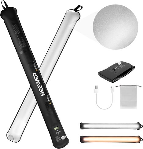 NEEWER BASICS 30W Handheld RGB fill Light 35.5"/90cm, Portable Inflatable TPU Lighting, 3000Lux 2700-6500K CRI95 5000mAh Type C 45W in/30W Out for Studio Photography Video Recording Streaming, GC30C in Saudi Arabia