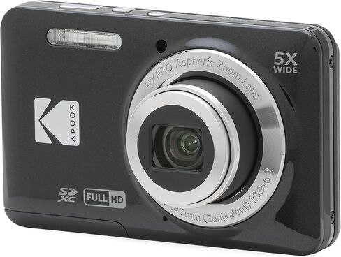 KODAK PIXPRO FZ55 16MP Compact Digital Camera, 5X Optical Zoom, Black | 1080p Full HD Video, 28mm Wide Angle Lens, 2.7 Inch LCD, Point and Shoot, Vlogging Camera, Li-Ion Battery in Saudi Arabia