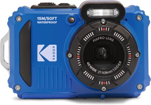 Kodak Pixpro WPZ2 - كاميرا رقمية مدمجة 16 ميجا بكسل، مقاومة للماء حتى 15 مترًا، مقاومة للصدمات، فيديو 720 بكسل، شاشة LCD 2.7 - بطارية ليثيوم أيون، أبيض in Kuwait