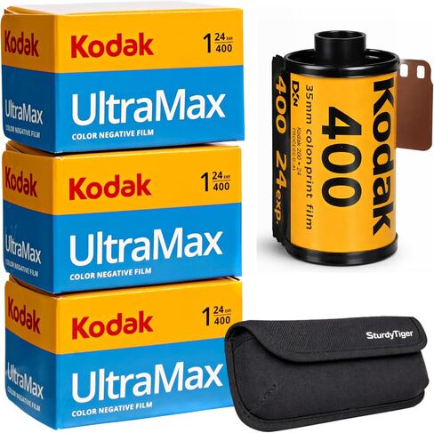 Kodak Ultramax 400 35mm Film Roll 24 Exp 3 Rolls with Sturdy Tiger Case in Kuwait