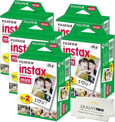 Fujifilm Instax Mini Film for All Mini Cameras + Quality Photo Cloth, 60 Sheets in Saudi Arabia