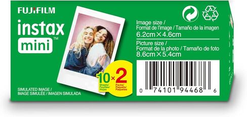FUJIFILM Instax Mini Instant Film Twin Pack (White), 20 Photos | The instax film ensures sharp in Saudi Arabia