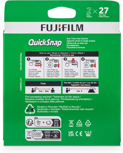 Fujifilm QuickSnap Flash 400 One-Time-Use Camera - 2 Pack in Kuwait