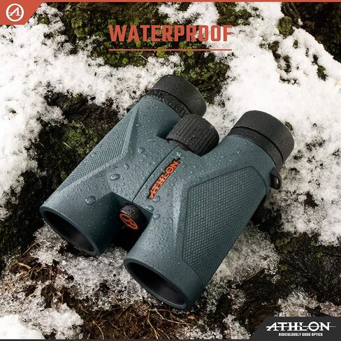 Athlon Optics 8x42 Midas UHD Gray Binoculars with ED Glass for Adults and Kids, High-Powered Binoculars for Hunting, Birdwatching, and More | For Hunting, Birdwatching, and Adults & Kids | High-Powered, ED Glass, Eye Relief | Waterproof and Fogproof in Kuwait