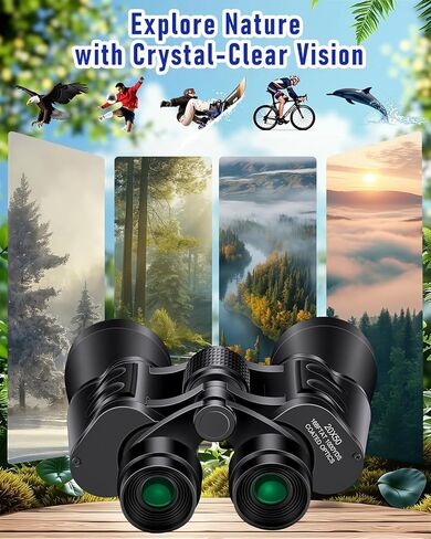 20x50 High Powered Binoculars for Adults, Clear Durable Binoculars for Bird Watching Sightseeing Wildlife Watching Travel Hunting Football Games Stargazing with Carrying Case & Strap in Kuwait