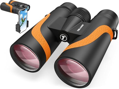 15x55 UHD Binoculars for Adults High Powered with Phone Adapter - Large View, BAK4 Prism, Waterproof, Lightweight for Bird Watching, Hunting, Cruise, Travel, Camping (Green) in Kuwait