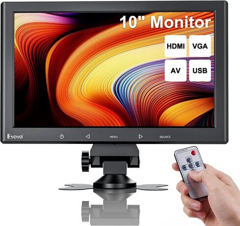 Eyoyo Mini Monitor 7 Inch Small HDMI Monitor 1024x600 IPS Screen Display | HDMI AV VGA BNC USB Input for NVR CCTV Security Camera Computer PC Laptop Video Switcher Raspbery Pi in Saudi Arabia