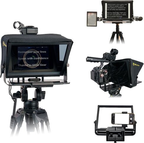 Glide Gear TMP 100 Teleprompter – DSLR, Tablet, Smartphone – 12" Glass, Carry Case, No Assembly in Kuwait