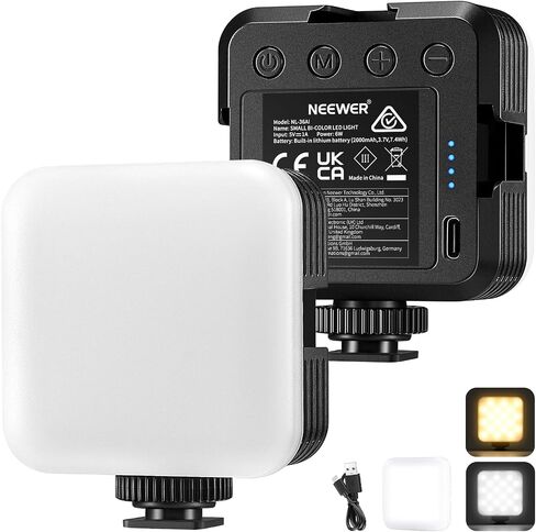NEEWER LED Video Light, Portable Bi-Color 3200K~5600K Dimmable Camera Soft Lights with 3 Cold Shoes, CRI 97+, 8 Scene Modes, 2000mAh Rechargeable Battery for Gaming/YouTube/Vlog/Photography - NL-36AI | 3200K~5600K Dimming, CRI 97+, 8 Scene Modes, 2000mAh  in Saudi Arabia