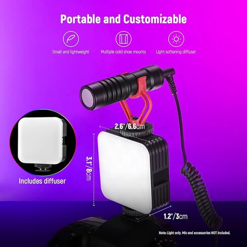 NEEWER LED Video Light, Portable Bi-Color 3200K~5600K Dimmable Camera Soft Lights with 3 Cold Shoes, CRI 97+, 8 Scene Modes, 2000mAh Rechargeable Battery for Gaming/YouTube/Vlog/Photography - NL-36AI | 3200K~5600K Dimming, CRI 97+, 8 Scene Modes, 2000mAh  in Saudi Arabia