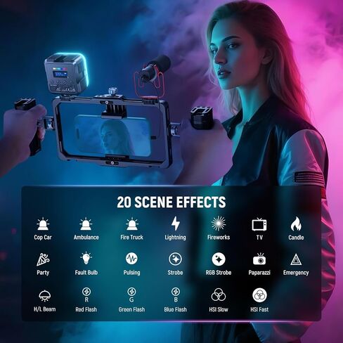 NEEWER LED Video Light, Portable Bi-Color 3200K~5600K Dimmable Camera Soft Lights with 3 Cold Shoes, CRI 97+, 8 Scene Modes, 2000mAh Rechargeable Battery for Gaming/YouTube/Vlog/Photography - NL-36AI | 3200K~5600K Dimming, CRI 97+, 8 Scene Modes, 2000mAh  in Saudi Arabia