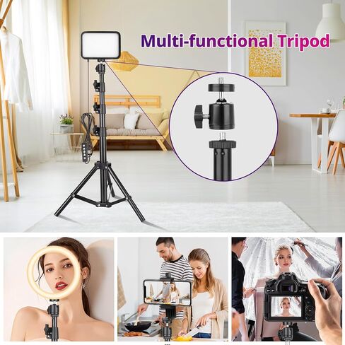 Torjim RGB Photography Video Lighting, Studio Lights with Adjustable Tripod Stand - 16 Color Lighting for Video Recording/YouTube/TikTok/Live Streaming/Make up/Vlogging in Kuwait