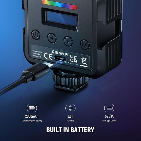 NEEWER LED Video Light, Portable Bi-Color 3200K~5600K Dimmable Camera Soft Lights with 3 Cold Shoes, CRI 97+, 8 Scene Modes, 2000mAh Rechargeable Battery for Gaming/YouTube/Vlog/Photography - NL-36AI | 3200K~5600K Dimming, CRI 97+, 8 Scene Modes, 2000mAh  in Saudi Arabia