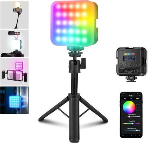 NEEWER LED Video Light, Portable Bi-Color 3200K~5600K Dimmable Camera Soft Lights with 3 Cold Shoes, CRI 97+, 8 Scene Modes, 2000mAh Rechargeable Battery for Gaming/YouTube/Vlog/Photography - NL-36AI | 3200K~5600K Dimming, CRI 97+, 8 Scene Modes, 2000mAh  in Saudi Arabia