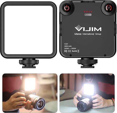 ULANZI VL-81 3000mAh Bi-Color LED Video Light w Softbox - 3200K-5600K+CRI95 Rechargeable Camera Light, 3 Cold Shoe Mount for DSLR/GoPro/Sony/Canon/iPhone, Vlog Filming TikTok Live & Photography in Kuwait