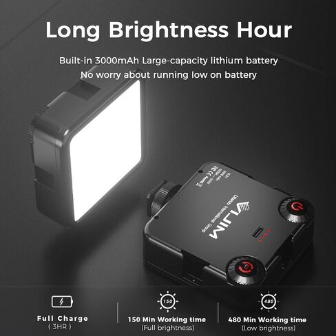 ULANZI VL-81 3000mAh Bi-Color LED Video Light w Softbox - 3200K-5600K+CRI95 Rechargeable Camera Light, 3 Cold Shoe Mount for DSLR/GoPro/Sony/Canon/iPhone, Vlog Filming TikTok Live & Photography in Kuwait
