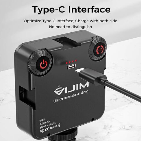 ULANZI VL-81 3000mAh Bi-Color LED Video Light w Softbox - 3200K-5600K+CRI95 Rechargeable Camera Light, 3 Cold Shoe Mount for DSLR/GoPro/Sony/Canon/iPhone, Vlog Filming TikTok Live & Photography in Kuwait