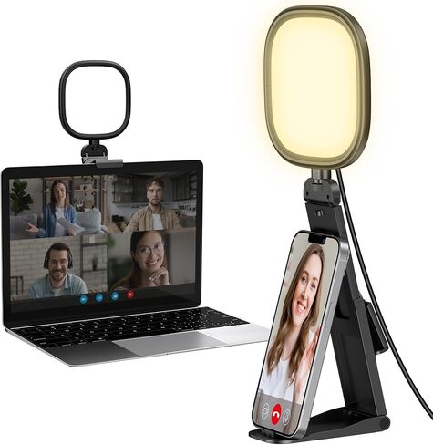 InnoGear 60 LED Ring Light with Stand for Computer Selfie Video Conference | LED Lights for Video, Clip On, Remote Control, 5 Color Modes, Adjustable, Monitor, Laptop, Easy to Attach, Recording in Kuwait