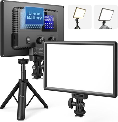 White LED Video Light for Camera with Built-in 4000mAh Battery | 2500k-6500k Bi-Color Photo Light with Cri>95, Supports Type-C USB Power Supply for Pictures, Video Recording & Live Streaming in Kuwait