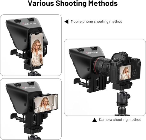 Desview T3 Teleprompter for Camera & Smartphone - Supports iPad/Tablet up to 10" - Beam Splitter Glass with Bluetooth Remote - Wide Angle Support for YouTube, TikTok & Live Streaming in Kuwait