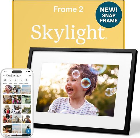 Skylight Digital Picture Frame - WiFi Enabled with Load from Phone Capability, Touch Screen Digital Photo Frame Display - Customizable Gift for Friends and Family - 10 Inch Silver in Saudi Arabia