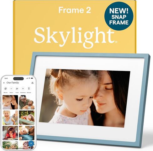 Skylight Digital Picture Frame - WiFi Enabled with Load from Phone Capability, Touch Screen Digital Photo Frame Display - Customizable Gift for Friends and Family - 10 Inch Silver in Saudi Arabia