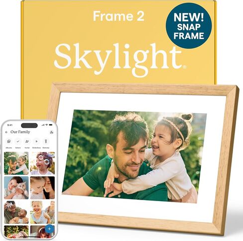 Skylight Digital Picture Frame - WiFi Enabled with Load from Phone Capability, Touch Screen Digital Photo Frame Display - Customizable Gift for Friends and Family - 10 Inch Silver in Saudi Arabia