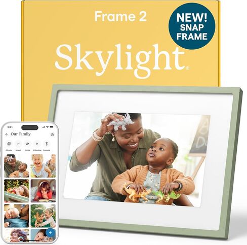Skylight Digital Picture Frame - WiFi Enabled with Load from Phone Capability, Touch Screen Digital Photo Frame Display - Customizable Gift for Friends and Family - 10 Inch Silver in Saudi Arabia