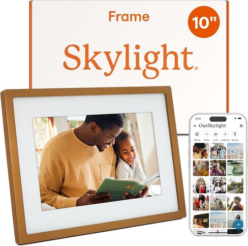 Skylight Digital Picture Frame - WiFi Enabled with Load from Phone Capability, Touch Screen Digital Photo Frame Display - Customizable Gift for Friends and Family - 10 Inch Silver in Saudi Arabia